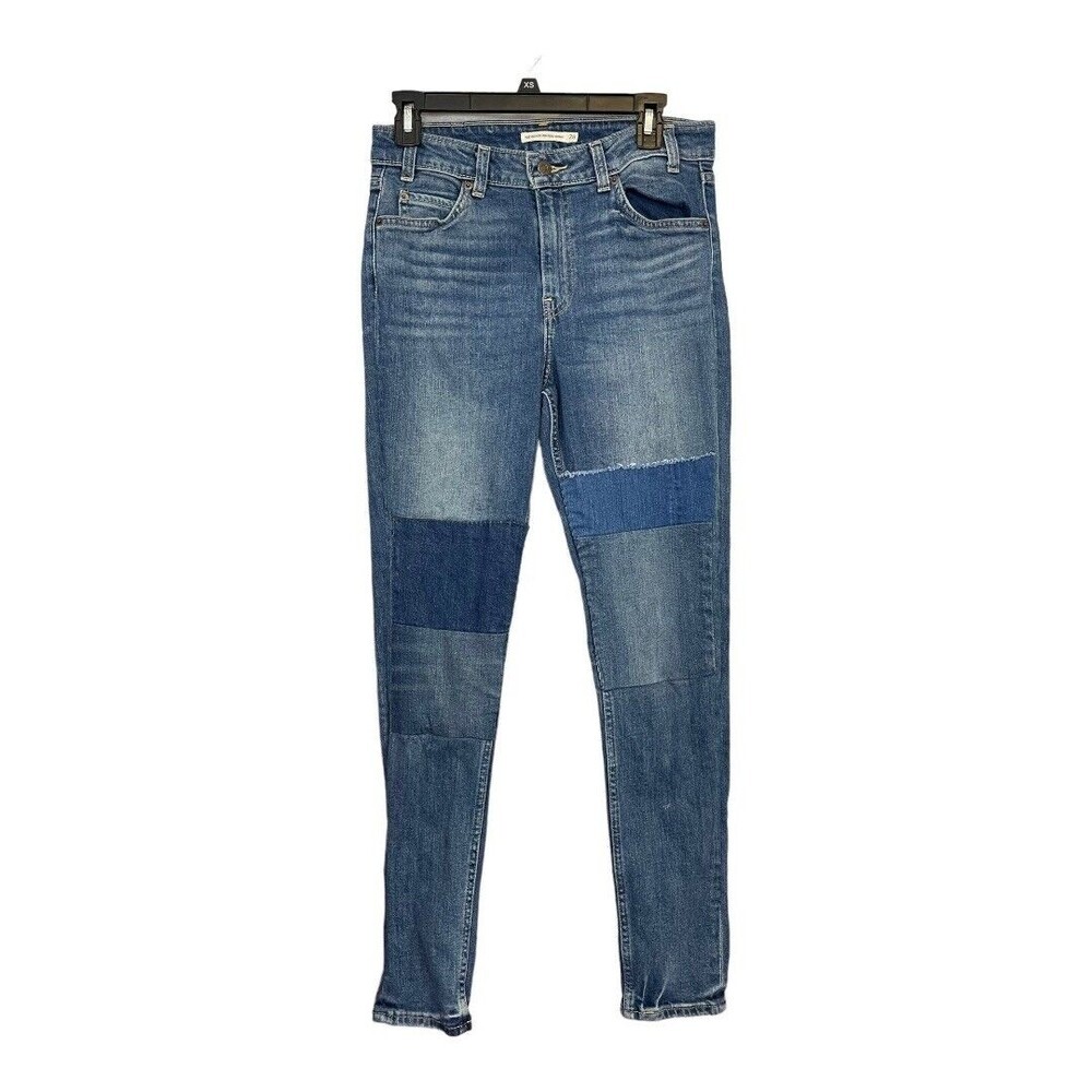 Levis 721 Vintage High Rise Skinny Jeans Size 28 Womens Patchwork Orange Tab